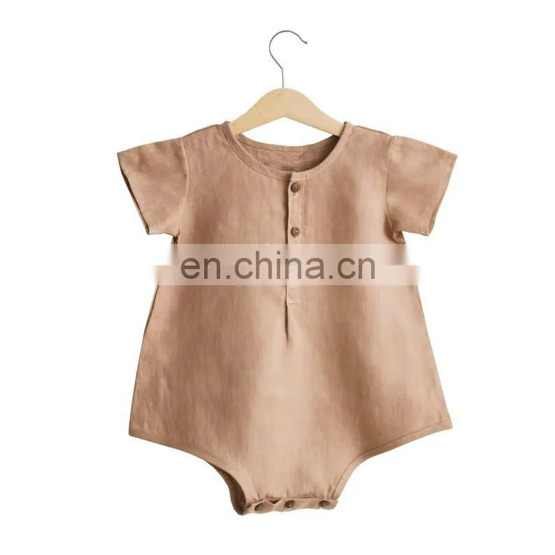 Infants & Toddler Fashion Cotton Clothes Baby Girls Princess Linen Romper