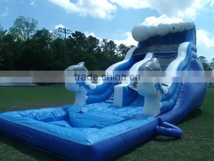 Family Fun Dolphin Inflatable Slides
