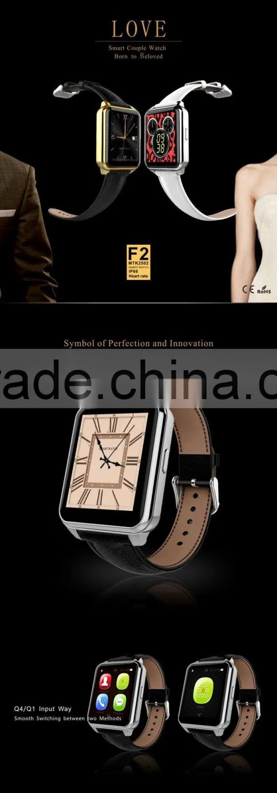 digital wristwatch smart bluetooth watch ask and dial call with heart rate monitor