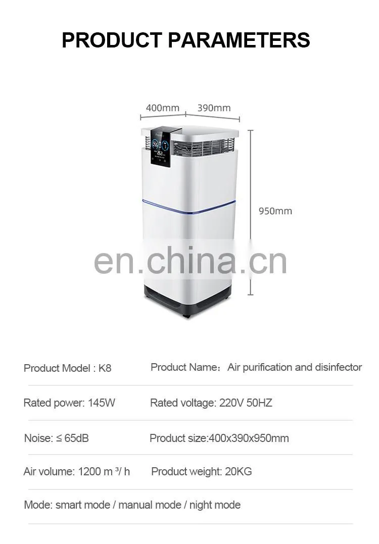 Hot Sale 2019 CE Sanitizer Sterilizer Large Home Ion Air Purifier For Hotel Hospital