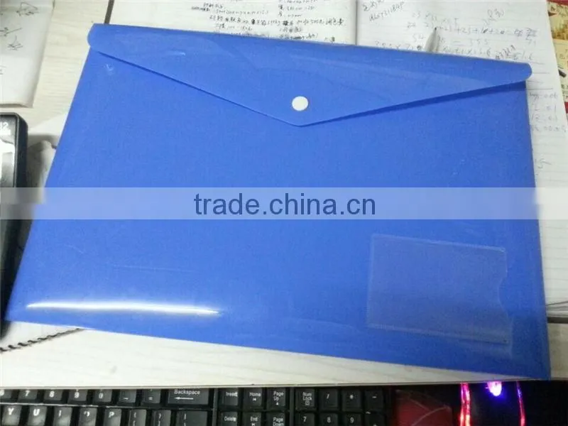 2016 new product cheap price pp plastic office doucument bag with snap button