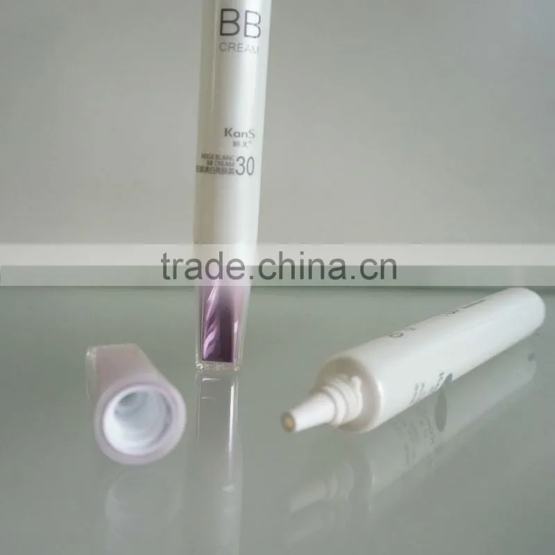 luxury cosmetic packaging plastic tube with arcylic screw cap for BB cream