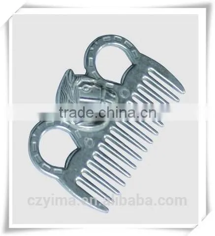 Aluminium horsehead mane & tail comb for cleaning