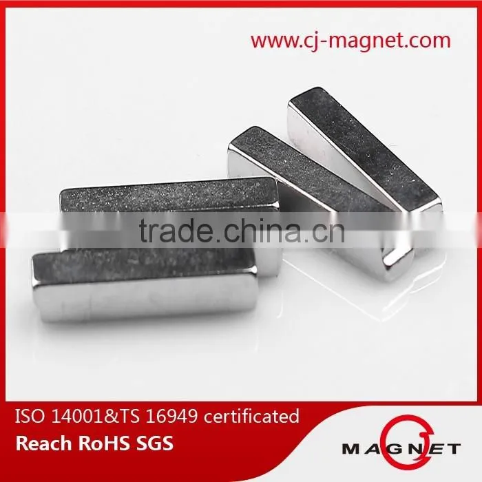 N30SH-N45SH bar permanent ndfeb/neodymium magnet motor magnet passed by ISO14001, ISO9001, ISO/TS16949