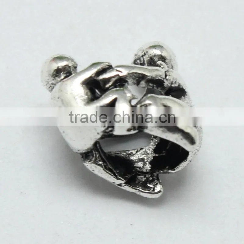Lead Free Nickle Free Zinc Alloy Pdora Wrestling Theme Jewelry Hole Beads for Bracelets and Necklaces