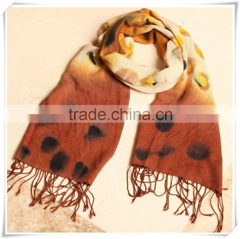 excellent hand painting western style silk cashmere scarf