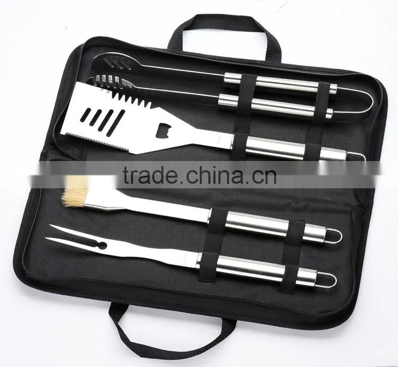 China Supplier Wholesale stainless steel bbq tool set with nylon bag