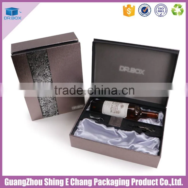 China wholesale artwork wine bottle carton box logo customized
