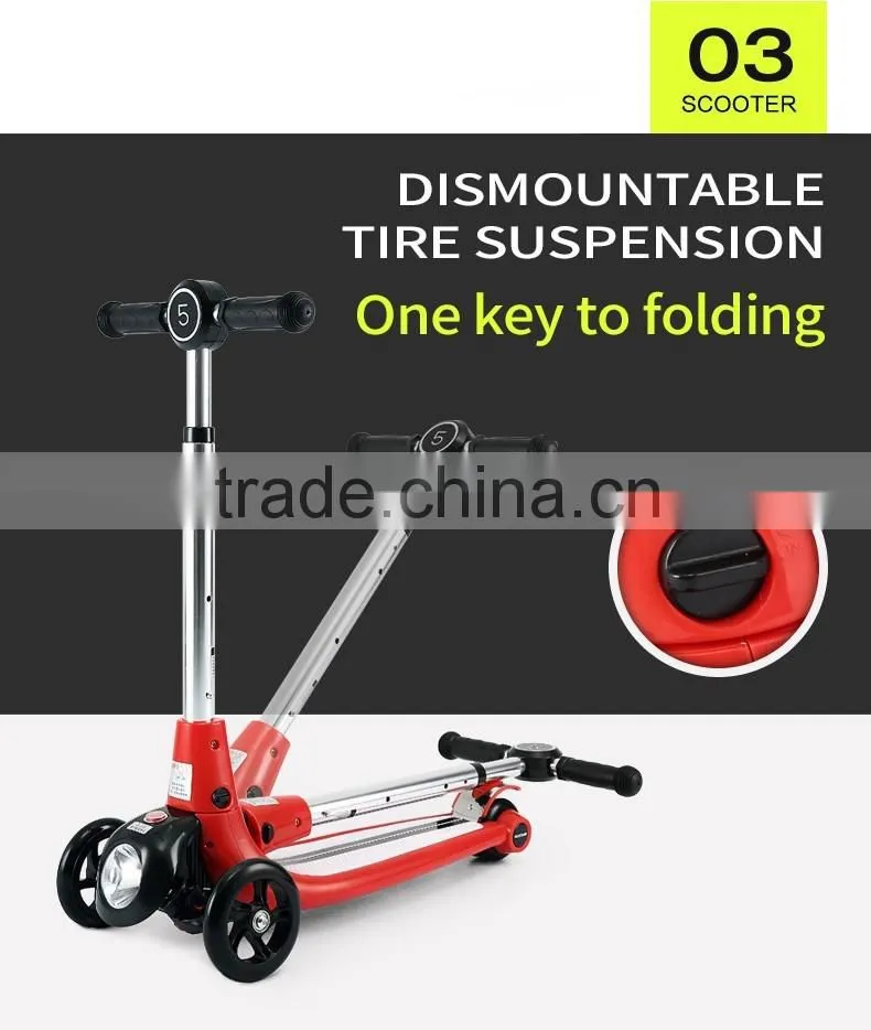 Rastar kid toy china stunt toy flash light scooter 3 wheels