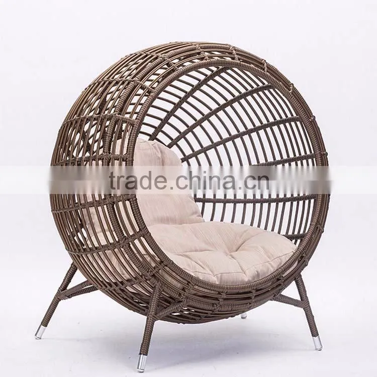 Creative Nest Clubhouse Pool Rattan Round Chaise Lounge Chair Lounge For Garden
