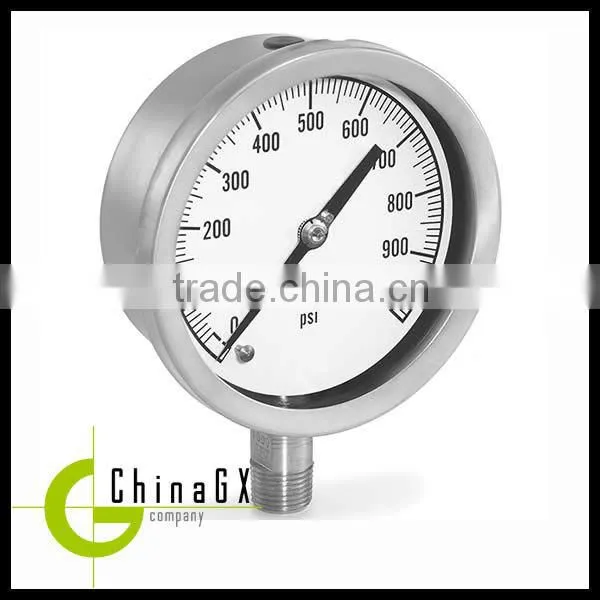 Stainless oil filled pressure gauge manometer bar
