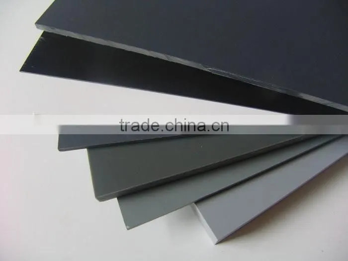 High Gloss Anti Static Dark Grey Plastic PVC Sheet Thickness for Walls