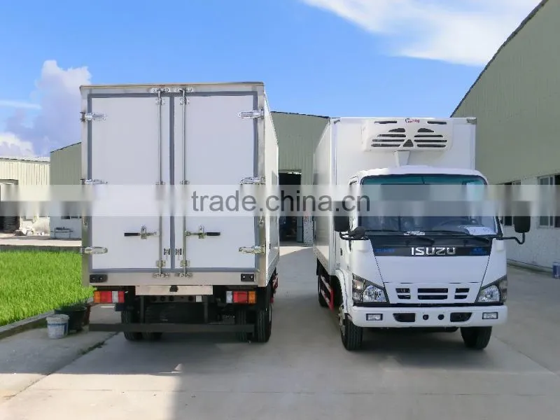 Refrigerated van truck body with FRP composite board
