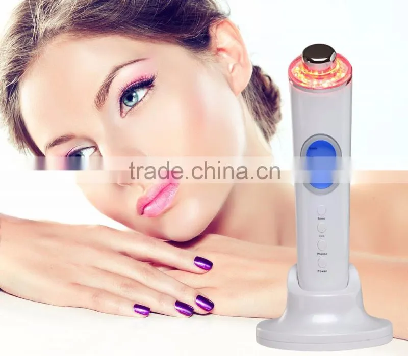 3color photon home use ultrasonic ionic massage personal use portable photon ionic massage