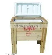 wooden ice cooler box