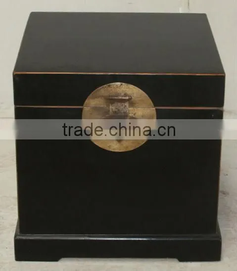 Chinese antique wooden black storage box