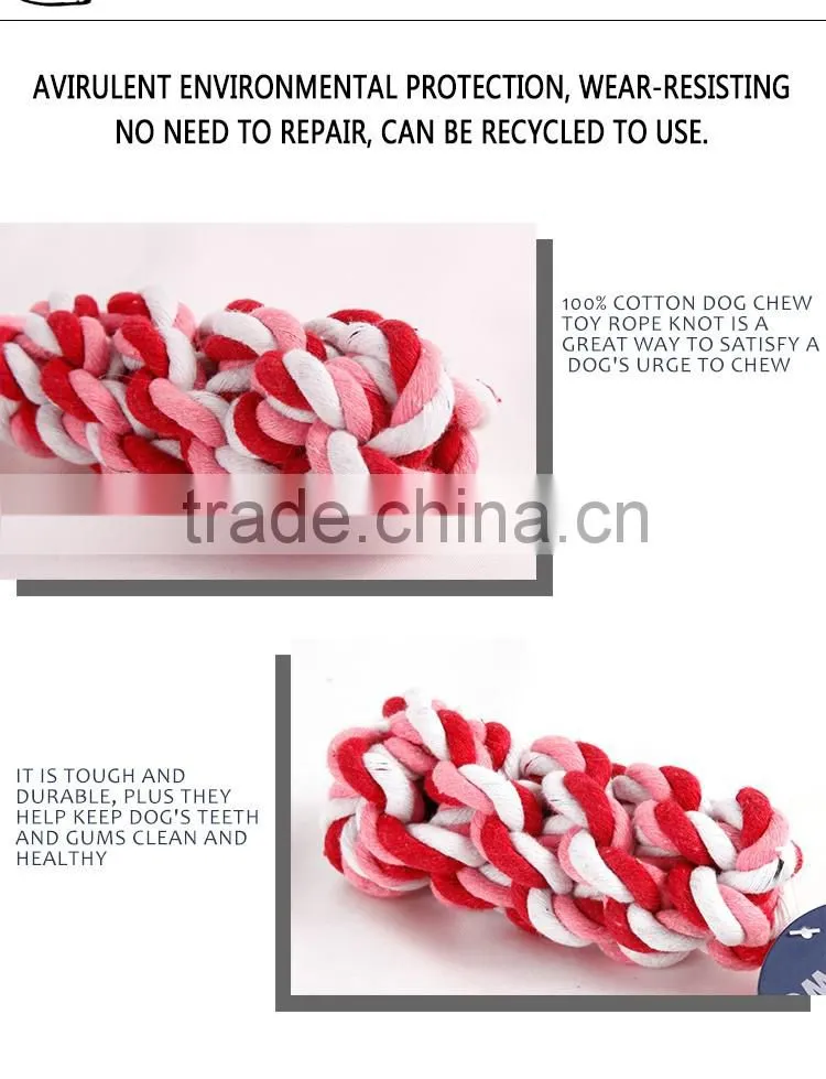 Eco-friendly durable cotton rope toy for knot dog chew pet toy
