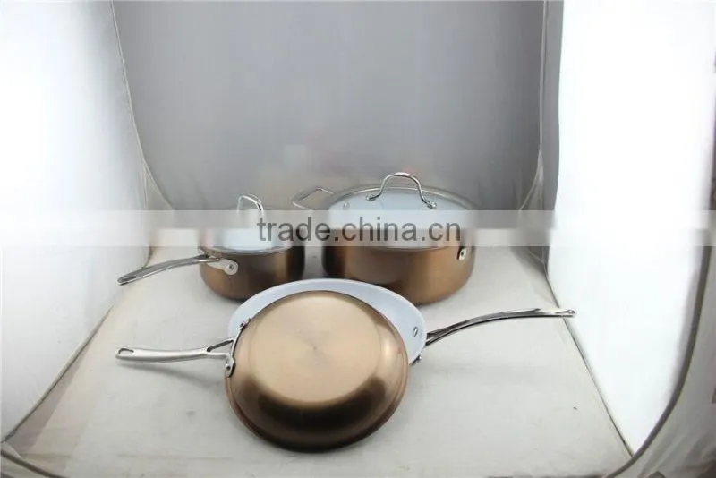 Triple Stainless Steel(3 layers) Nonstick Frying pan Saucepan Saucepot Casserole Cookware set