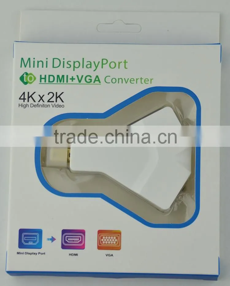High quality gold plated mini dp to hdmi vga adapter for laptop