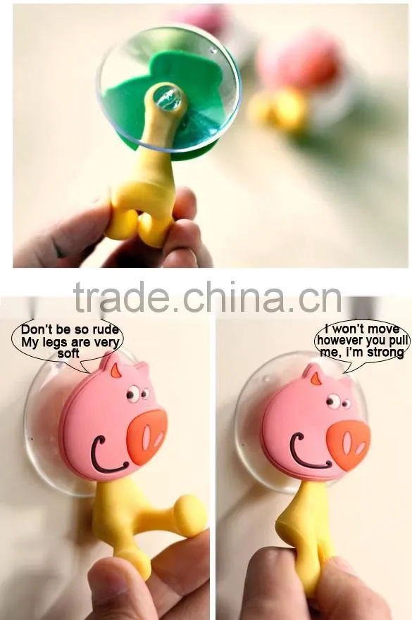 5pcs/lot Ultra Cute Cartoon Sucker Toothbrush Holder / Suction Hooks 19001
