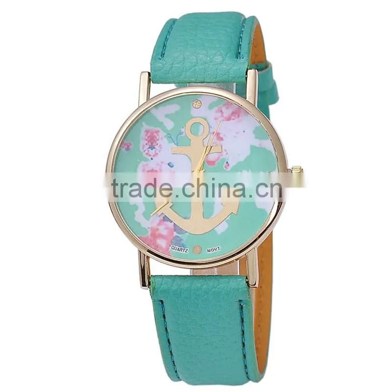 Brown Glass Lady Big Numbers Fashion Design Wrist Watch Women