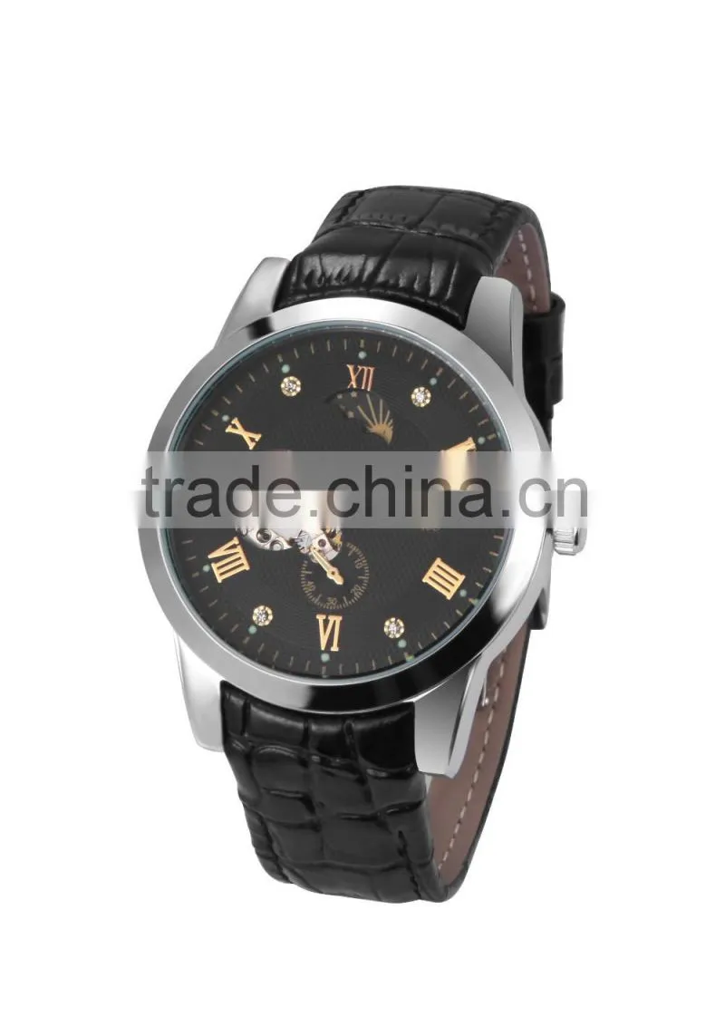 2016 Customized logo watch skeleton,custom customized logo watch,business automatic watch