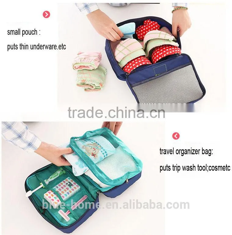 Made in China women trave insert handbag Clothes pants sundries storage bag sets 7 pcs