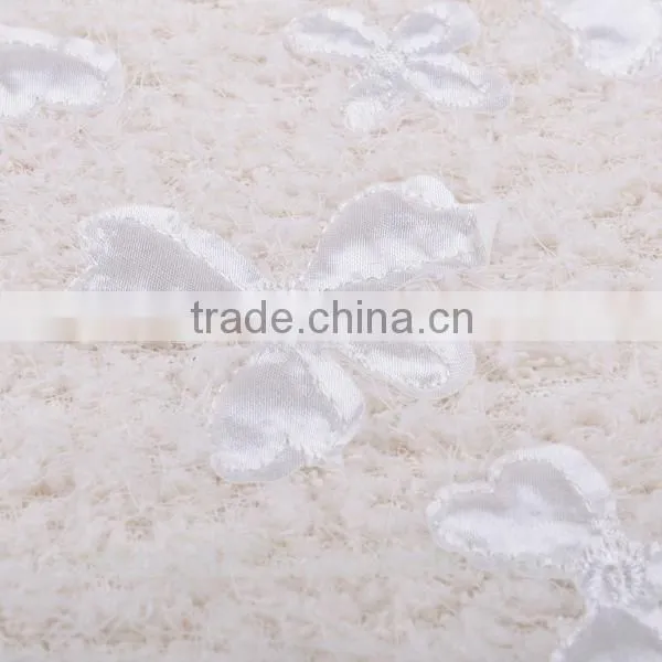 Velvet satin roses lace fabric with applique dresses