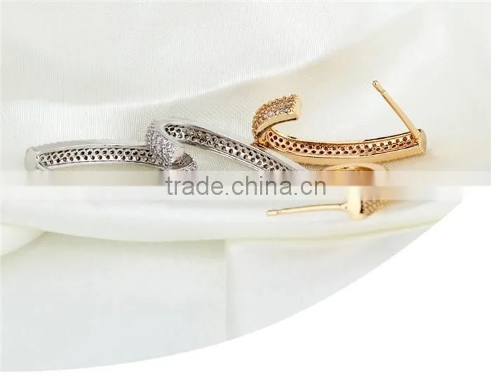 2016 simple gold plated gold earings designs for women