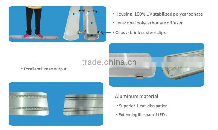 PC housing clear lens surface mount with EBBU function IP65 Vapor tight light
