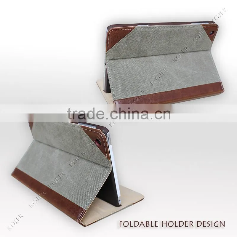 professional wholesales leather case for ipad mini case with stand