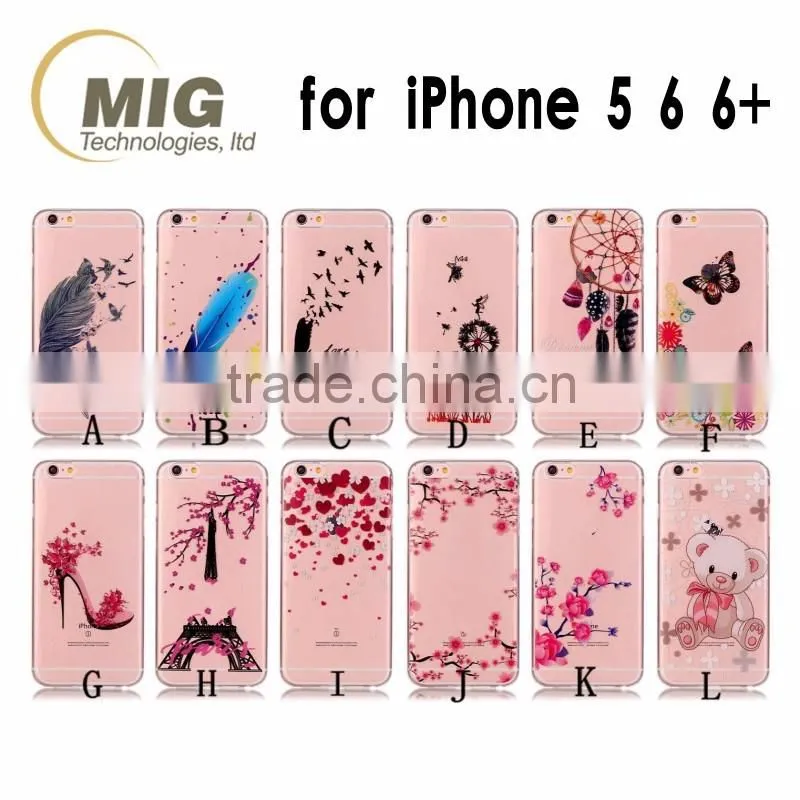 Fasion design Transparent TPU phone case , sample free mobile phone case for iphone 6/6S PLUS