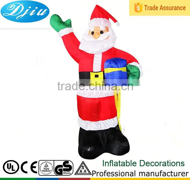 DJ-164 8 foot christmas santa outhouse inflatable garden decoration with led light