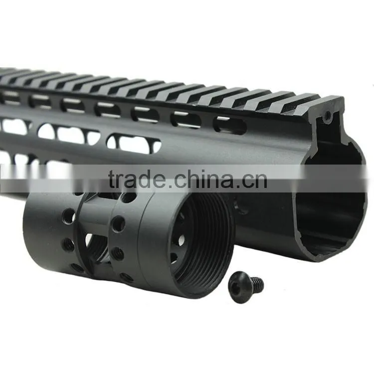 Funpowerland Black NEW Free Float NSR 10 Inch Handguard One-piece Top Rail System KeyMod High Quality Lightest FDE For AR-15