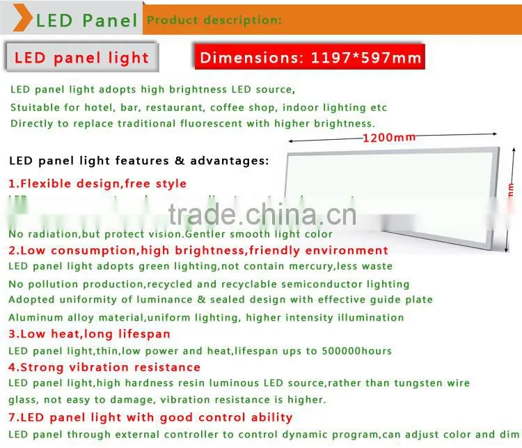 2015 rectangle the shape LED surface panel light