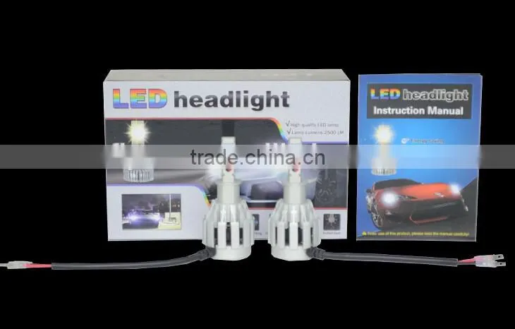 Hot sale auto Car Led headlight H1 H3 H4 H7 H8 H9 H10 H11 H13 9004 9005 9006 and 9007, 2200LM LED headlight kit