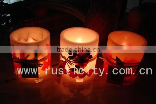 Colorful beautiful printing pillar LED candles
