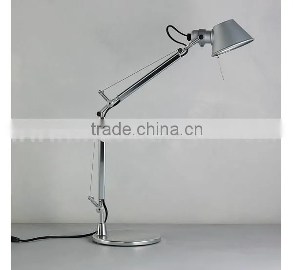 UL Listed Chrome Base Adjustable Task Lamp With Painted Grey Shade And Switch On Holder T30096