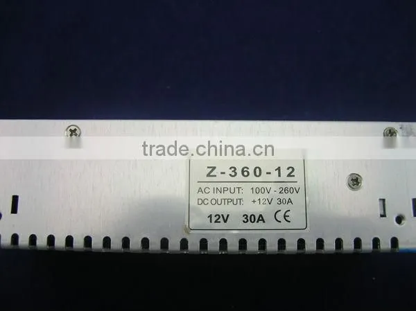 360W Switching Power Supply;88 ~ 264VAC input;12V/360W output, CE and ROHS approved