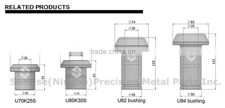 U70K25S Coal mining drill sleeve bit bushing for conical bits 25mm shank