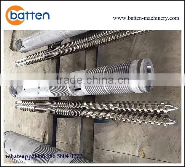parallel twin screws extruder machine screw barrel for PVC plastic
