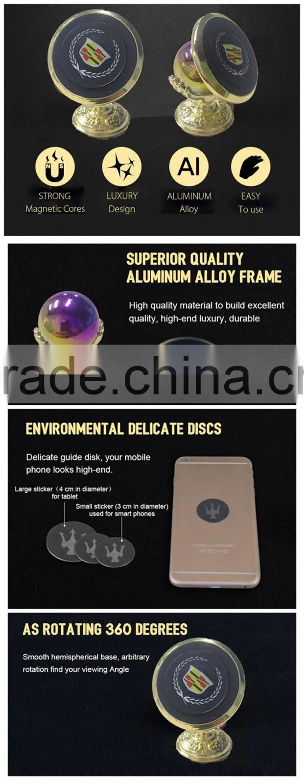 360 Degree Rotation Magnetic Car Mount Holder for phone