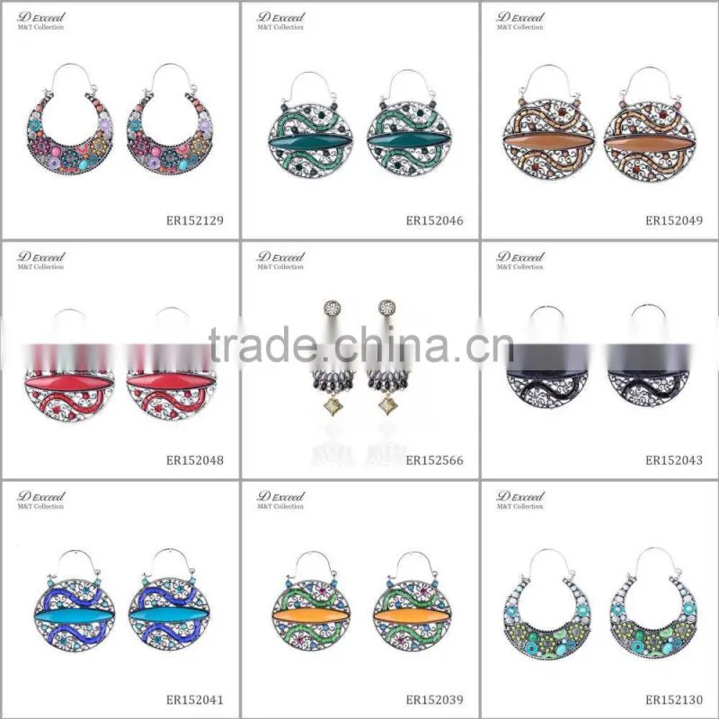 Yiwu Wholesale Jewelry Factory Fashion Ethnic Bohemian Beaded Acrylic Drop Earrings Piercing Tassels Dangle Earrings