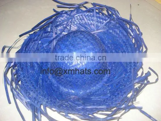 blue summer natural straw hat