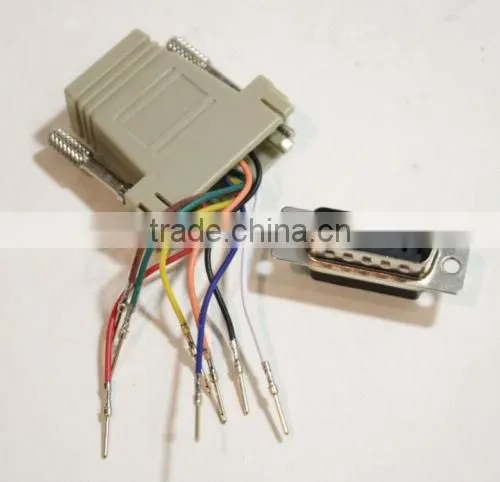 Beige DB 15 male to RJ45 Modular Adapter