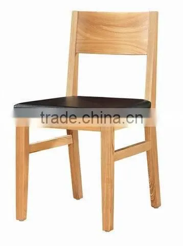 Pu Leather Seat Wood legs Dining Chair