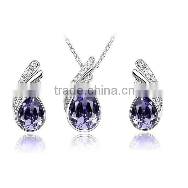crystal beautiful wholesale jewelry set, bridal jewelry set