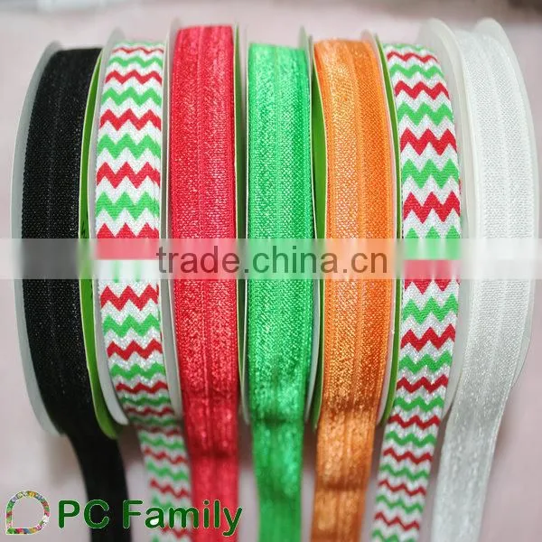 Wholesale 5/8" chevron printed fold over elastic FOE