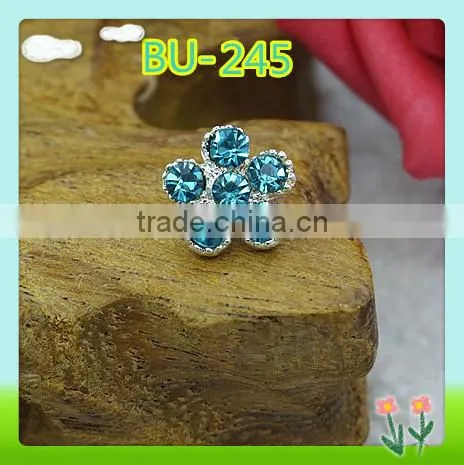 Wholesale blue rhinestone button 10mm
