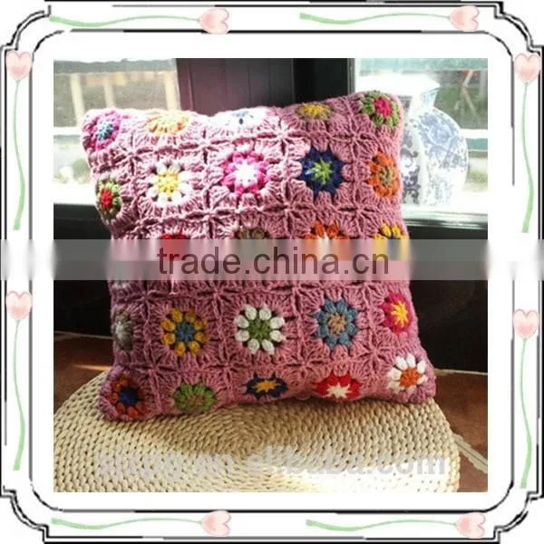 crochet cushion cover with high quality crochet cotton pillow cushion
